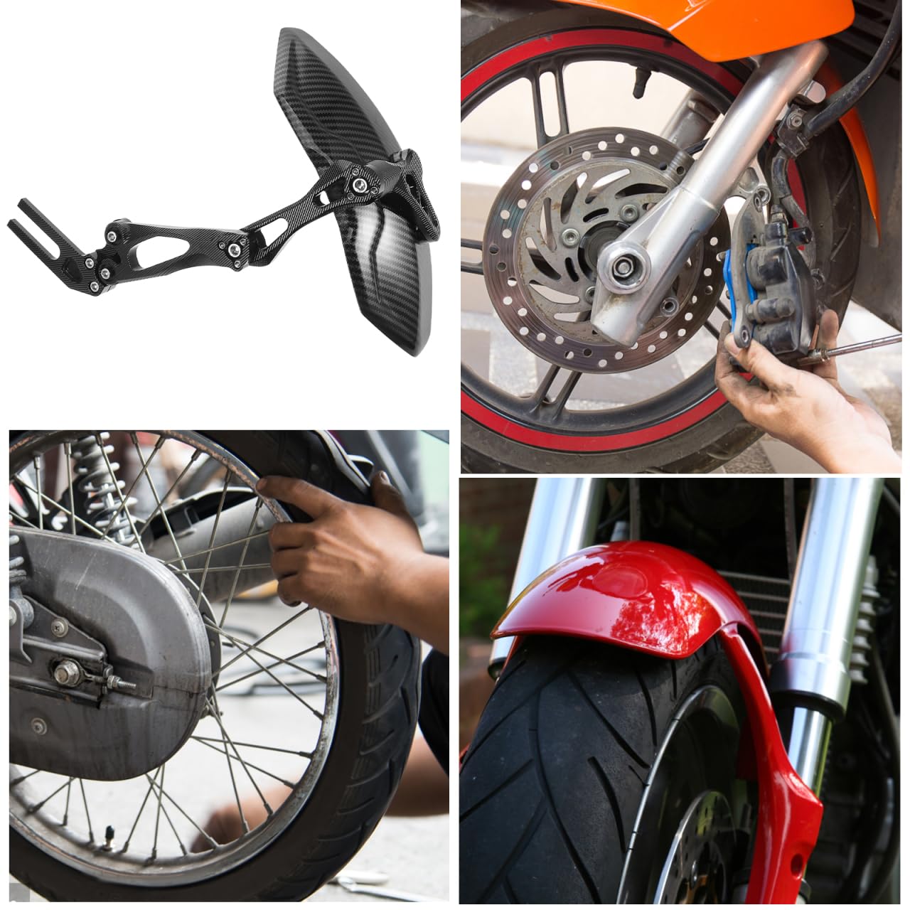 OUNONA Motorrad Hinterrad Kotflügel 15"X11"X2" Aluminiumlegierung Spritzschutz Radabdeckung Schutzblech Verlängerung Einfach Montage Für Reparatur
