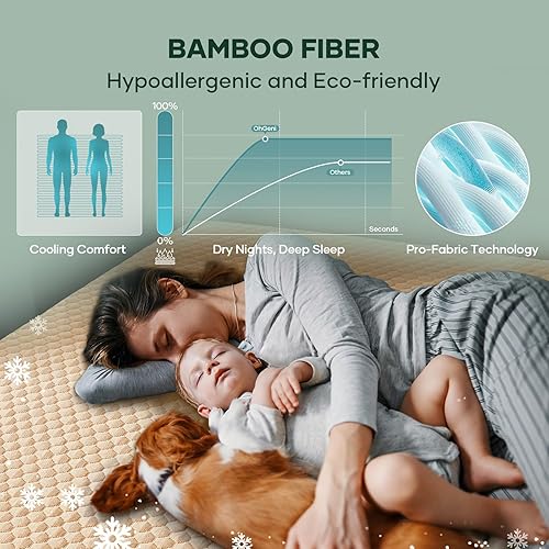 Miniatura 6 de OhGeni Protector de colchón 100% impermeable, protector de colchón tamaño Queen, se adapta a colchones de 6 a 20 pulgadas con bolsillo profundo,