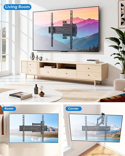 Miniatura 8 de H&C(hcck&Cllassp) Soporte de pared giratorio para monitor de TV articulado de movimiento completo para televisores de 32 a 55 pulgadas con brazos