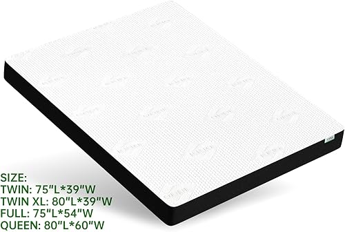 Miniatura 7 de VFD Colchón de espuma viscoelástica individual de 6 pulgadas, sensación firme media, infusión de gel, espuma viscoelástica infundida con funda