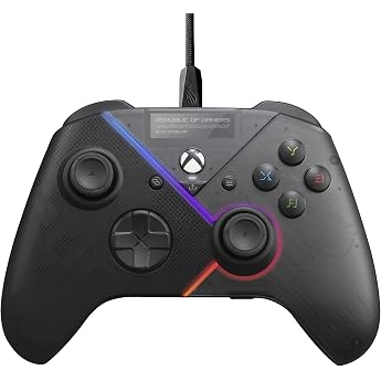 ASUS ROG Raikiri PC Controller | Adjust trigger/joystick sensitivity, rear buttons, Aura RGB, ESS DAC, 3.5 mm socket, mute bu