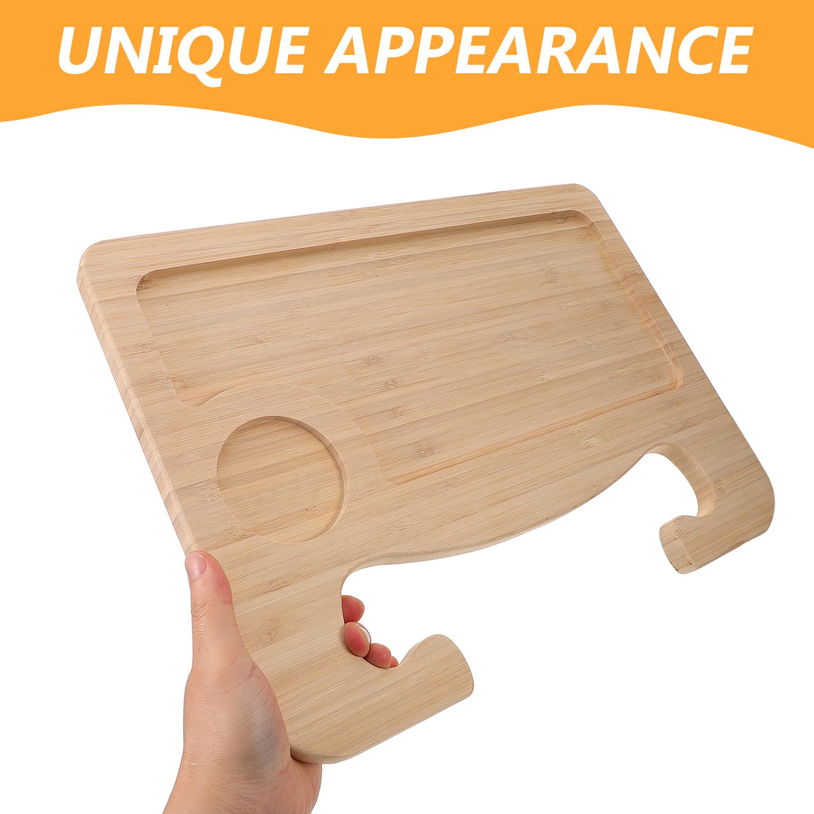STOBAZA Holz Auto Lenkradablage 40x29,5cm Multifunktionaler Getränkehalter und Computerständer für Auto Büro Zuhause