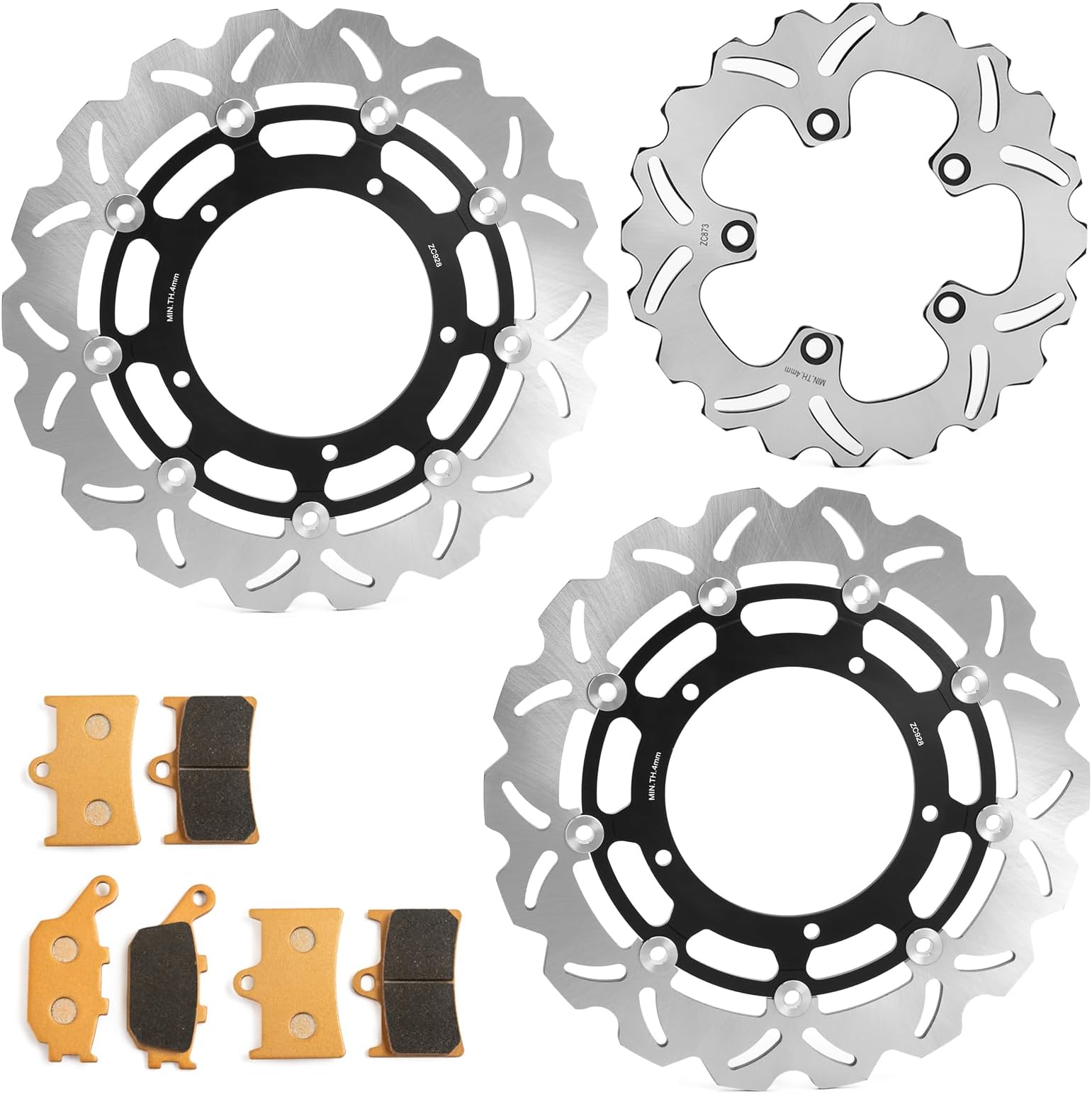 Front Rear Brake Disc Rotors Pads Kit for Yamaha FZ1 FZS FAZER 1000 2006-2015