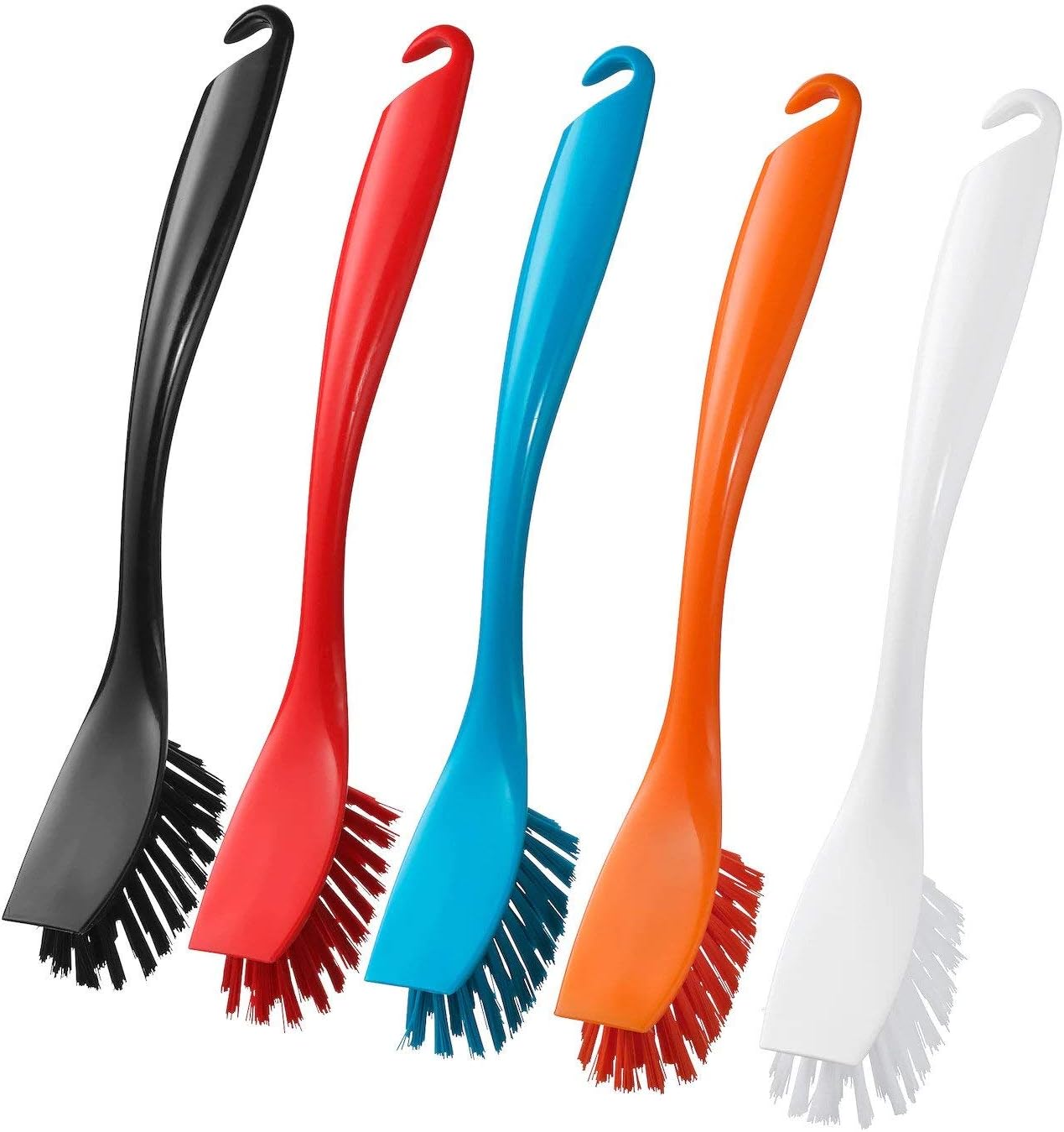 Digital Shoppy Dish-Washing Polypropylene Plastic Brush, 25 cm (10-inch), Assorted Colours -5 Pieces