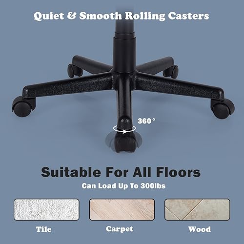 Miniatura 8 de Silla de trabajo de malla ajustable en altura, silla ejecutiva y gerencial giratoria con soporte lumbar, asiento acolchado en cascada, silla de