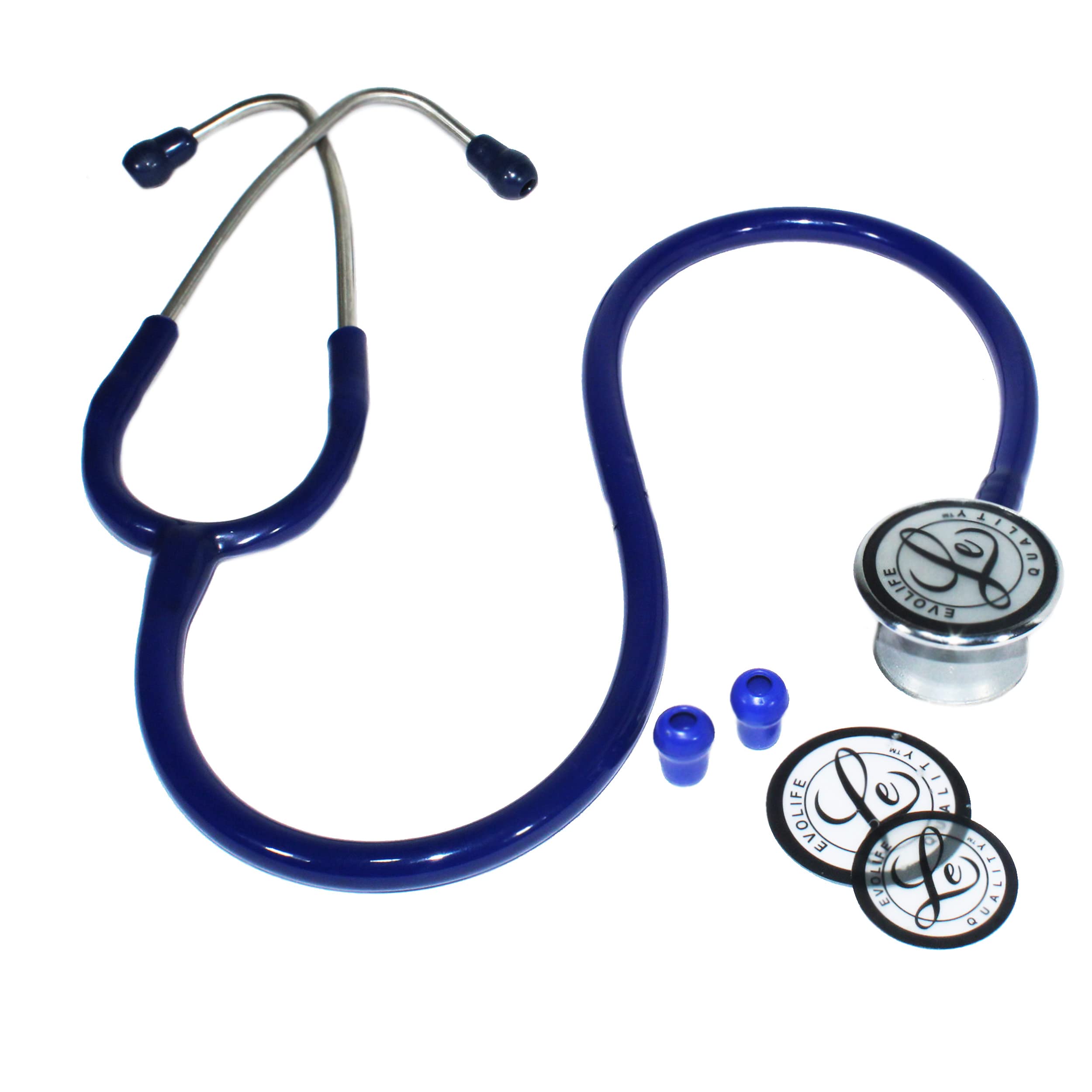 Dishan Stethoscope Evolife Double Heart- for Doctors and Medical Students Blue Tube