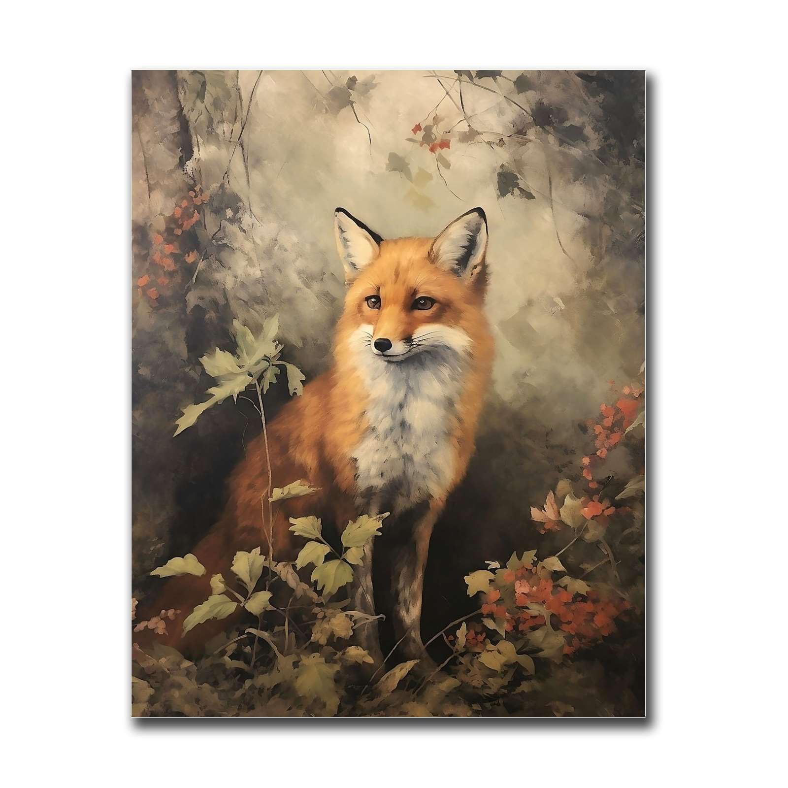 Toile De Fond Murale Motif Renard Patriotique Vintage Sur Le