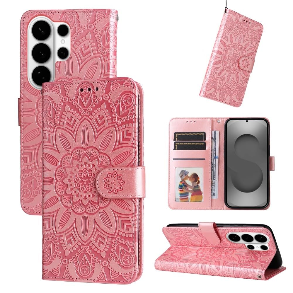 Funda Genérico compatible con Samsung Galaxy A32 4G (color: oro rosa) Funda tipo cartera de piel con tapa tipo libro
