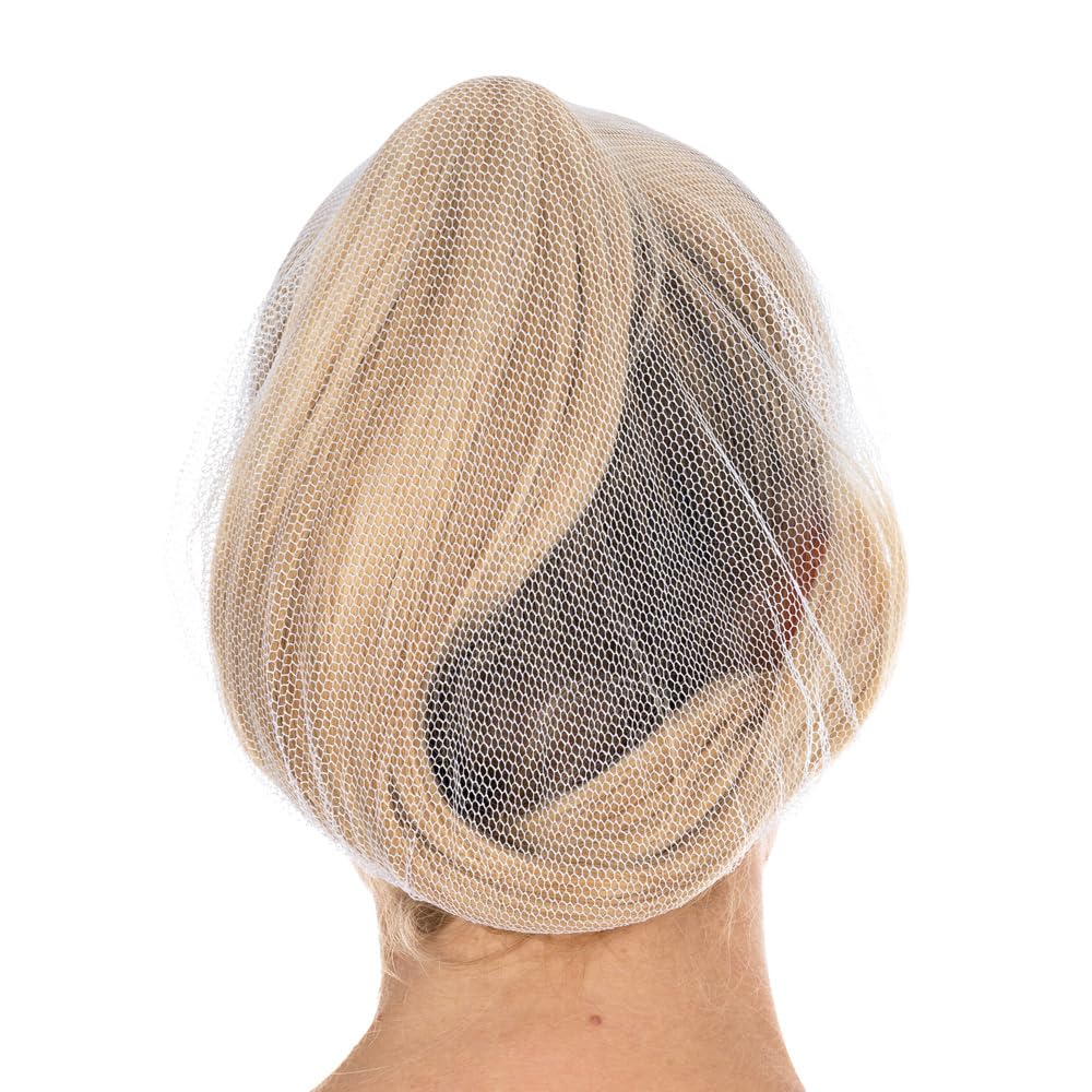 1000 Stück Hygostar Baretthauben Honeycomb mit Schirm | Nylon, weiß, Einheitsgröße, Ø: 53cm, Karton, Haube aus Einwegstoff, Einweg Haarnetze, Kopfhauben, Einweghauben, Einmalhaube, Kopfschutz