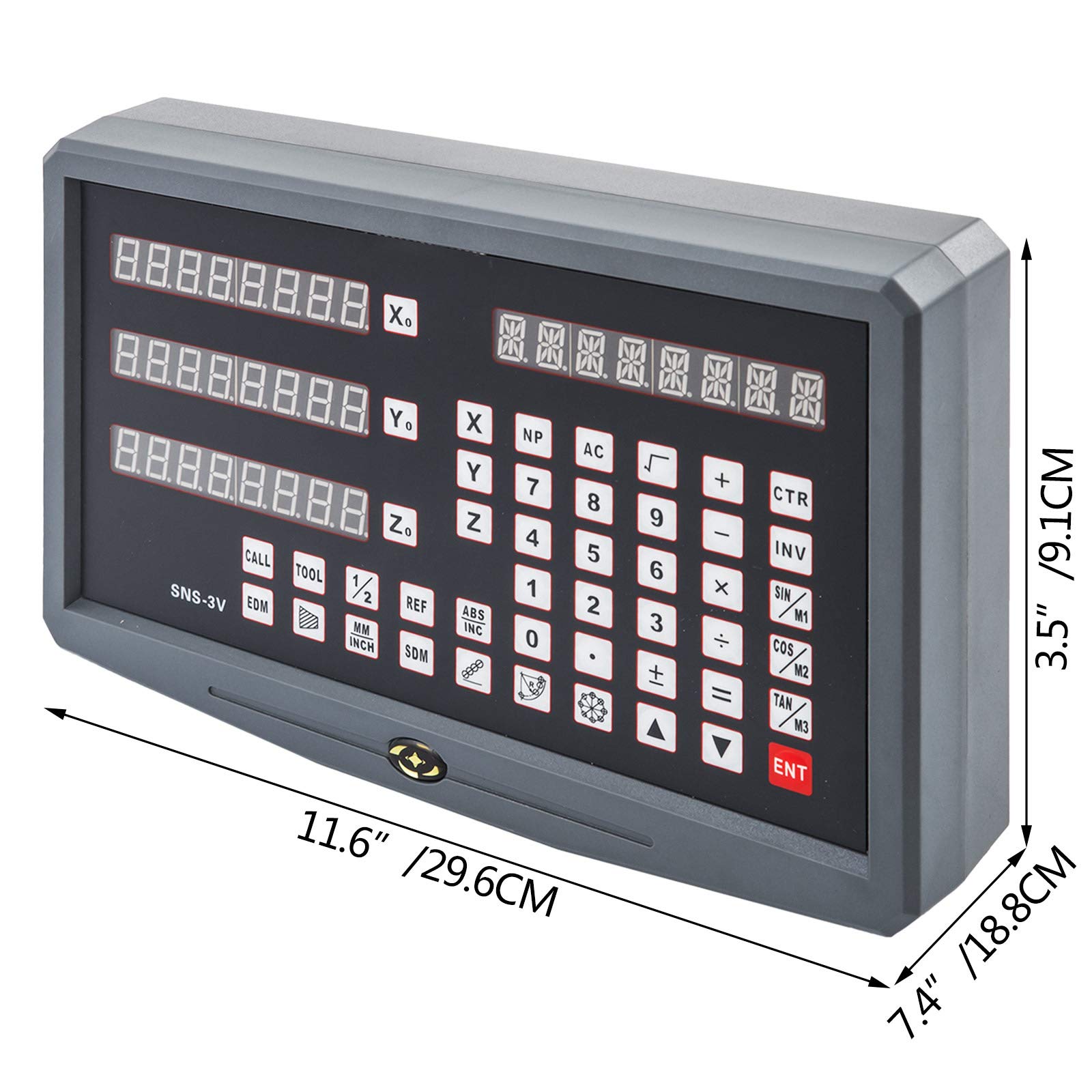 VEVOR Règle numérique DRO à 3 axes, échelle linéaire numérique, kit de lecture numérique, écran de lecture numérique, jauge pied de roi, échelle linéaire optique