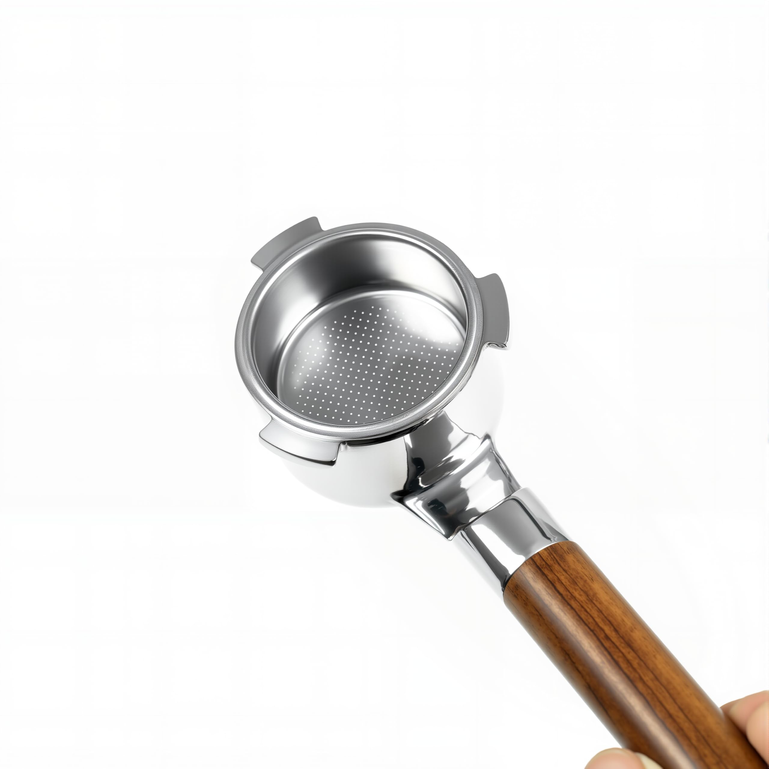 BLUCO Sitko 51 mm płaskie dla De'Longhi Dedica EC680/685/785/820/850/860/885, Smeg, stal nierdzewna 304, możliwość poziomego ustawienia, równomierne rozprowadzanie tampowania (orzech włoski)
