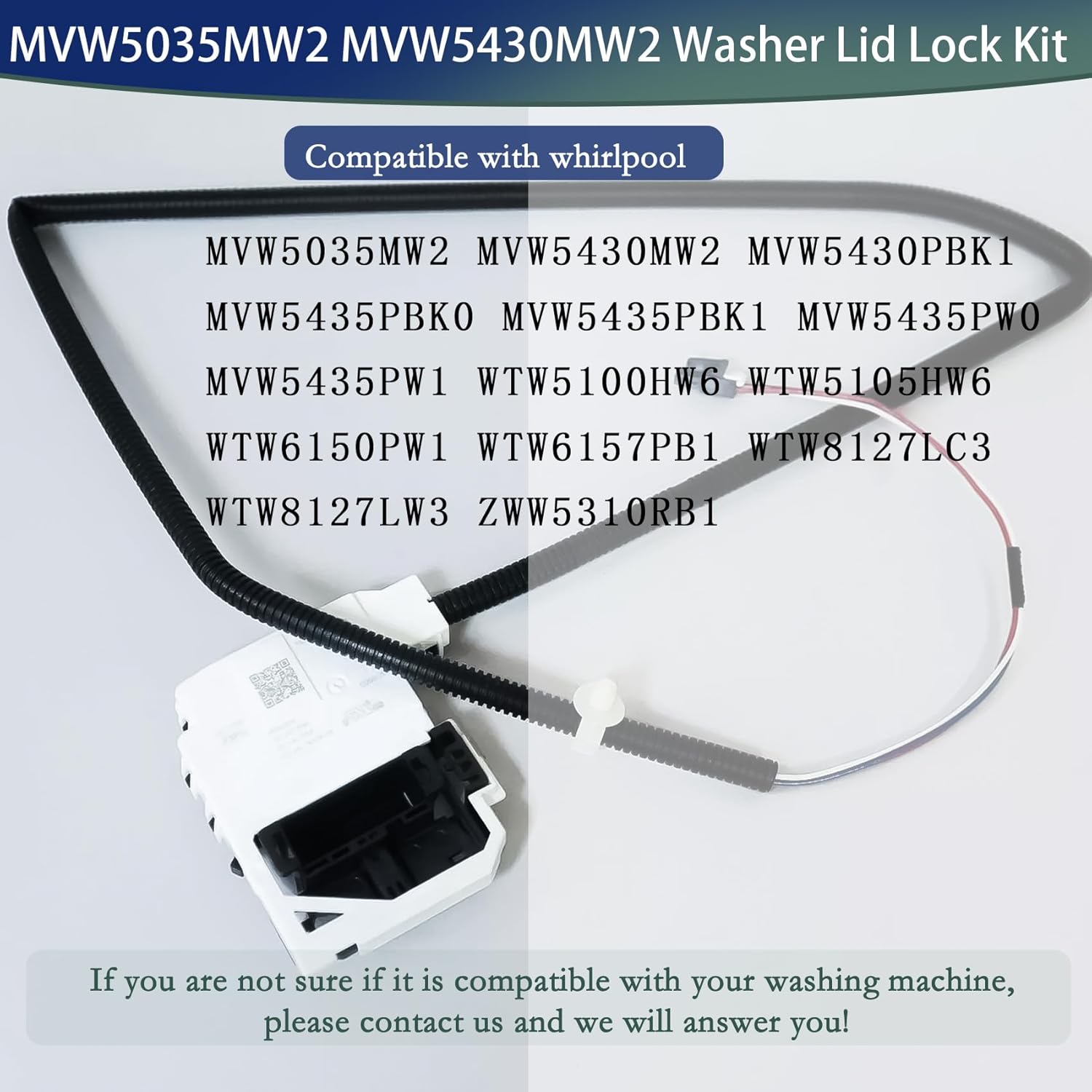 2026 Upgrade W11368616 W11670519 Washer Lid Lock Latch Asembly Fit for MVW5035MW2 MVW5430MW2 MVW5430PBK1 MVW5435PBK0 MVW5435PBK1 MVW5435PW0 MVW5435PW1 WTW5100HW6 WTW5105HW6 WTW6150PW1 WTW6157PB1