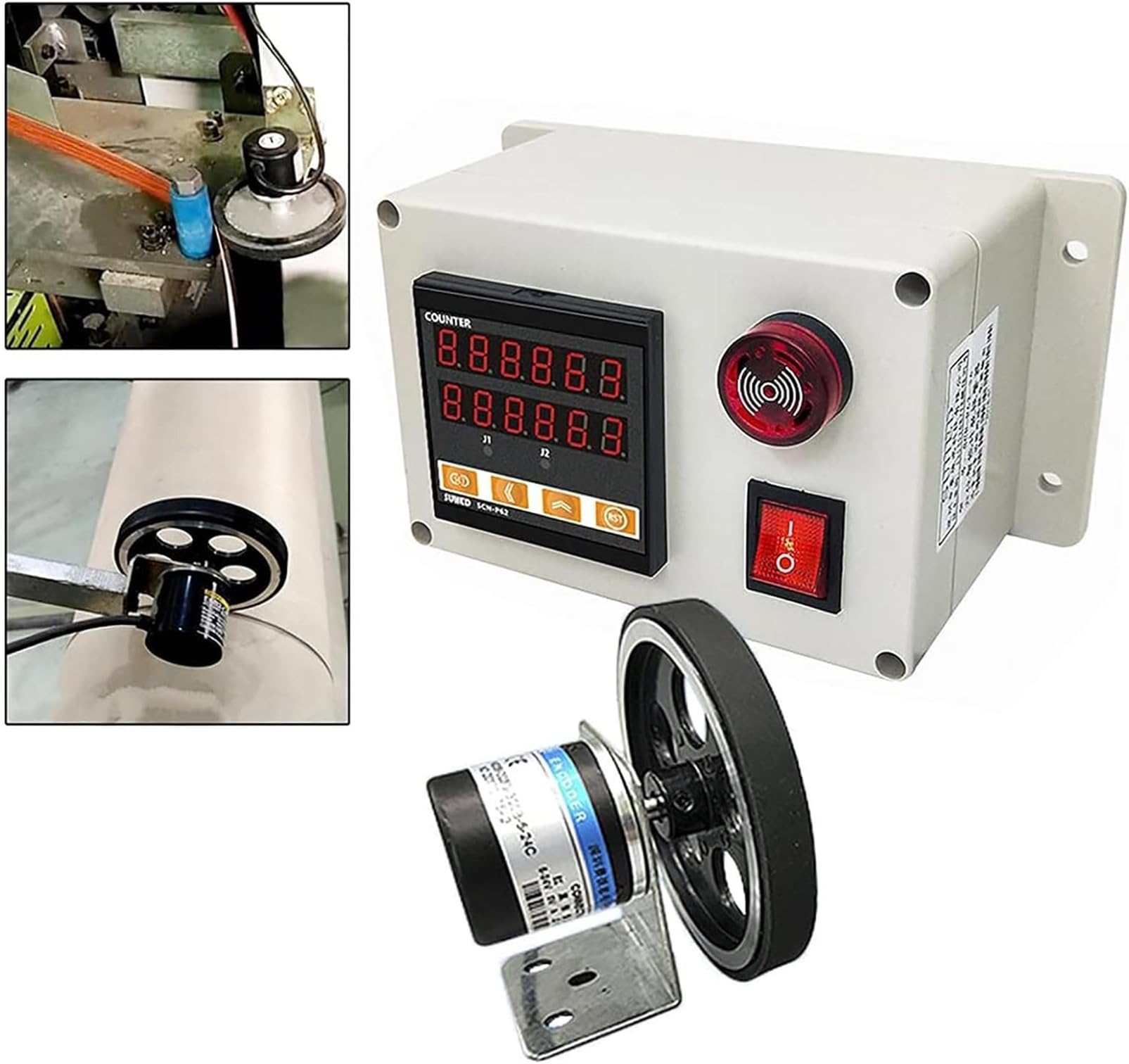 Contador Digital De Distancia, Codificador Rotatorio con Rueda Rodante Y Zumbador, para Cable De Hilo De Pesca, Hilo De Seda, Rango De Conteo 0-999999