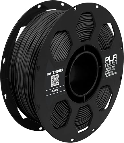 HATCHBOX 1.75mm Black PLA 3D Printer Filament, 1 kg spool