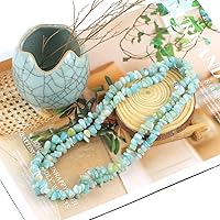 Vista 3 de 31 pulgadas Cuentas de Piedra de Astillado Piedras Preciosas Sueltas con Orificios para Hacer Joyas (Yaxaita)