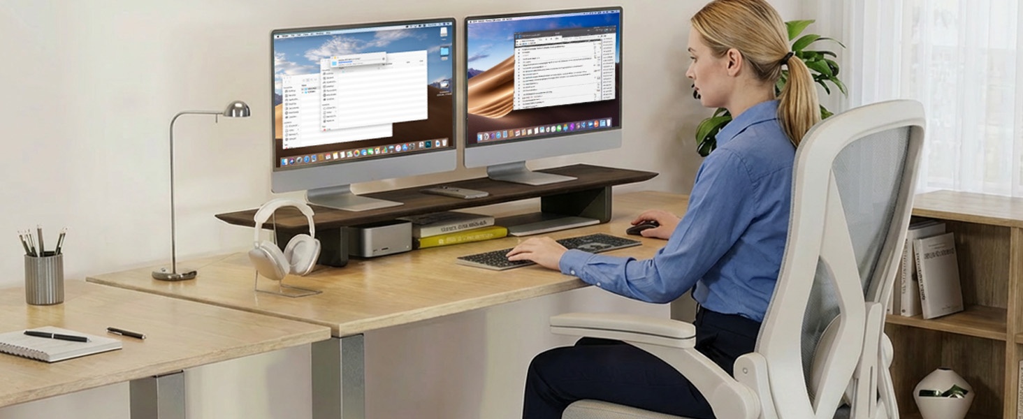 Amazon.com: EXPERLAM Solid Wood Dual Monitor Stand Riser, 43 Inch