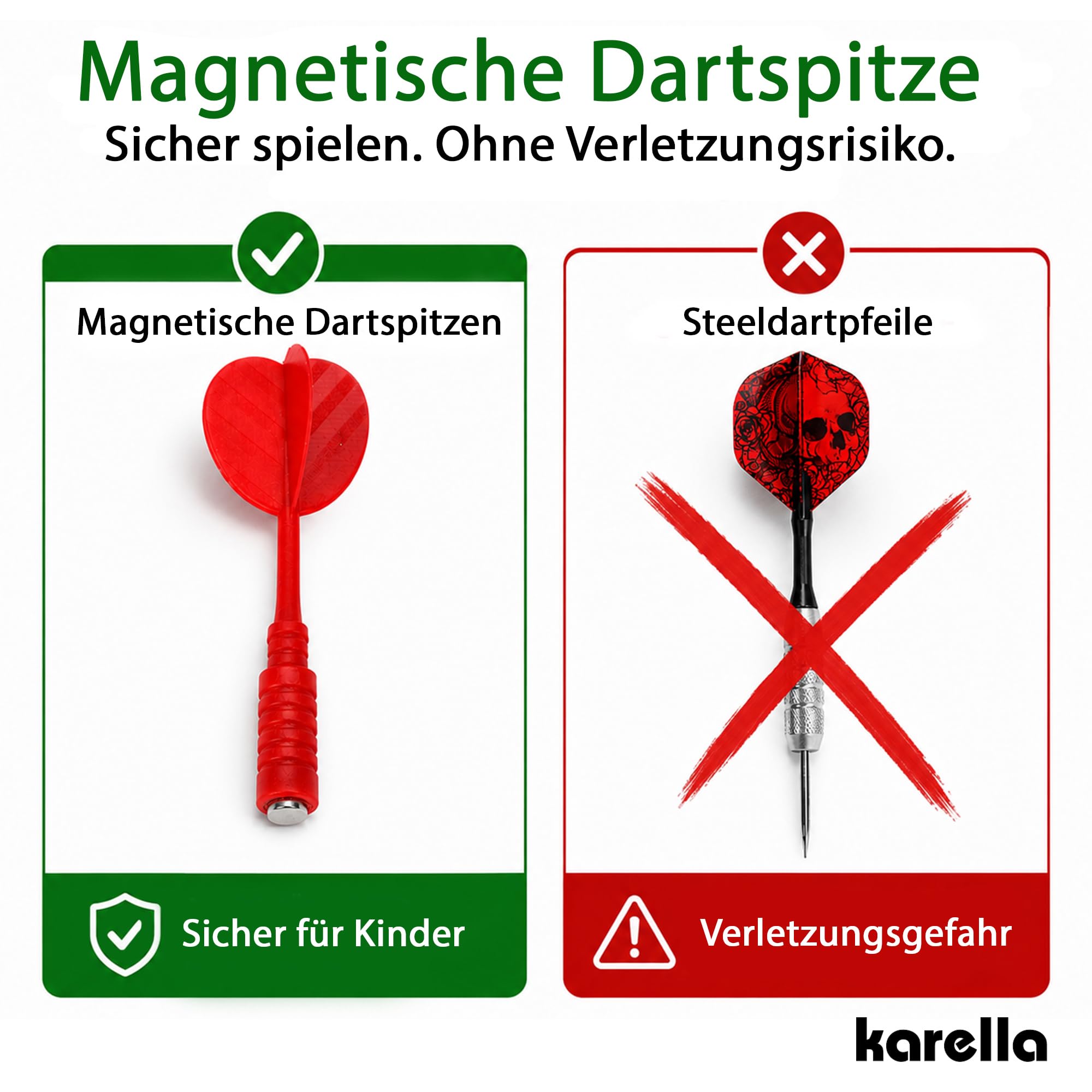 Thera-Band Karella Bersaglio Magnetico Family 40 cm Gioco Freccette Sicurezza Bambini Adulti 6 Frecce Magnetiche
