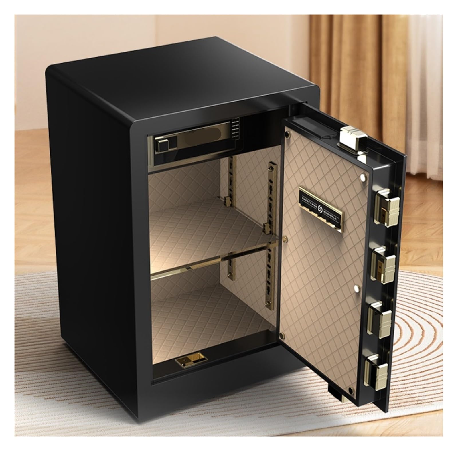 Cassaforte Casseforti di grandi dimensioni Cassaforte di sicurezza domestica con tastiera touch screen e cassetta di sicurezza integrata, doppio sistema di allarme for ufficio Cassetta portavalori