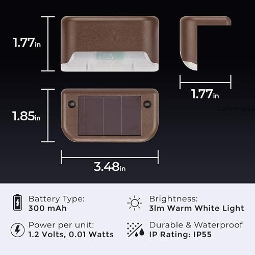 Miniatura 6 de Luces solares LED de alta calidad, impermeables, para decoración de cubierta y vallas, luces solares para exteriores, para terraza, muelle,