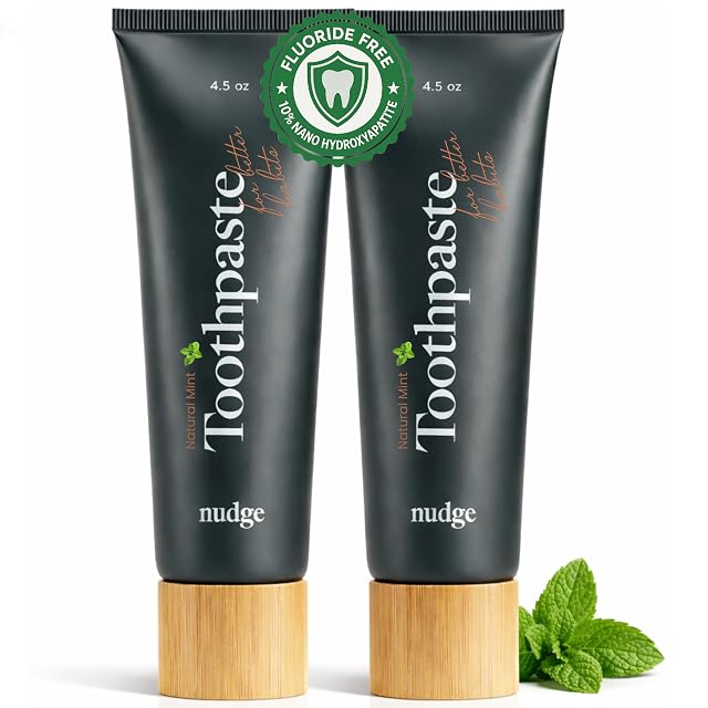 Nudge 10 Nano Hydroxyapatite Toothpaste Remin Formula with Vitamin E Fluoride-Free SLS-Free Helps Remineralize Enamel Supports Dry Mouth