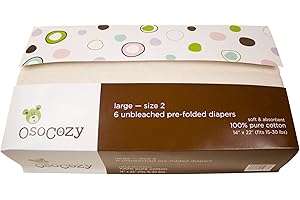 OsoCozy Unbleached Prefold Organic Cotton Cloth Diapers