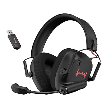 daWg HeadBug G60 Lightweight Wireless Gaming Headphones, 20ms Ultra Low Latency (2.4GHz), Bluetooth v5.4, 40mm Neodymium Drivers, Crystal Clear Mic, Soft Leatherlite Headband, for PS5, PS4, PC, Mobile