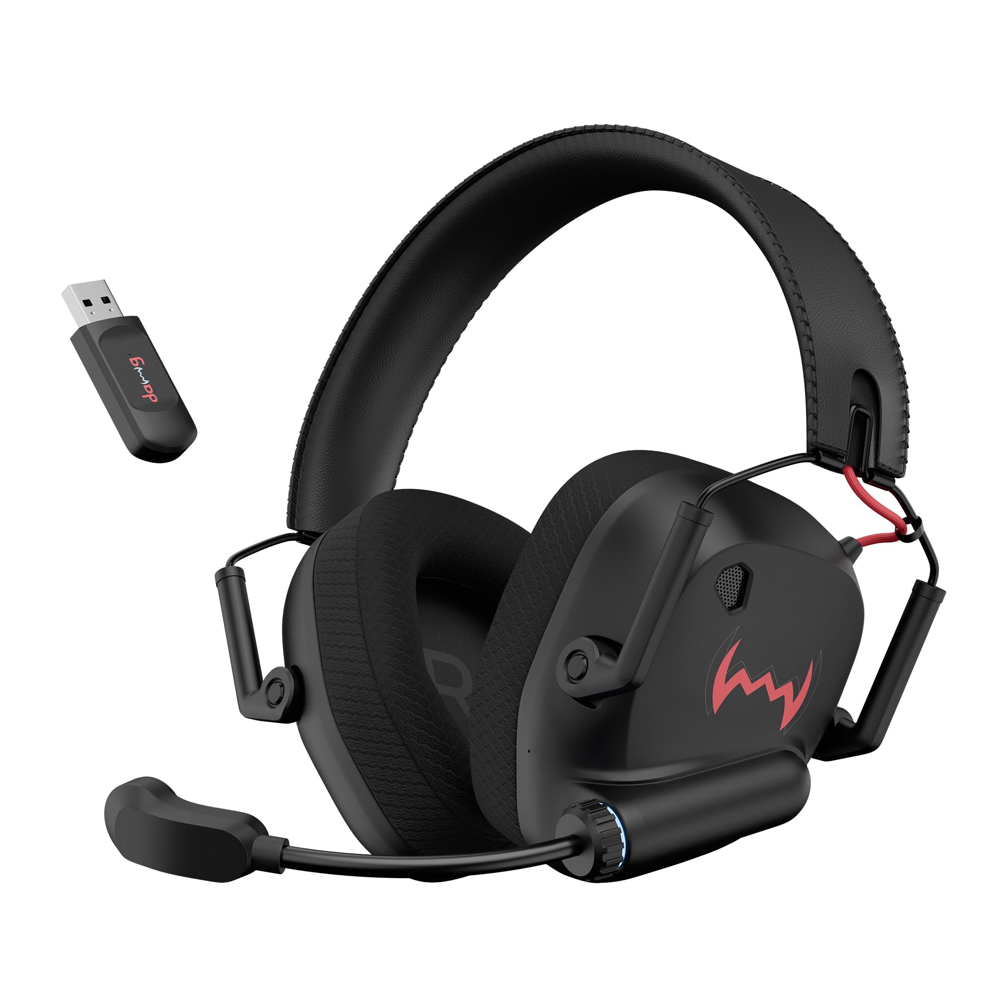 daWg HeadBug G60 Lightweight Wireless Gaming Headphones, 20ms Ultra Low Latency (2.4GHz), Bluetooth v5.4, 40mm Neodymium Drivers, Crystal Clear Mic, Soft Leatherlite Headband, for PS5, PS4, PC, Mobile-image-47