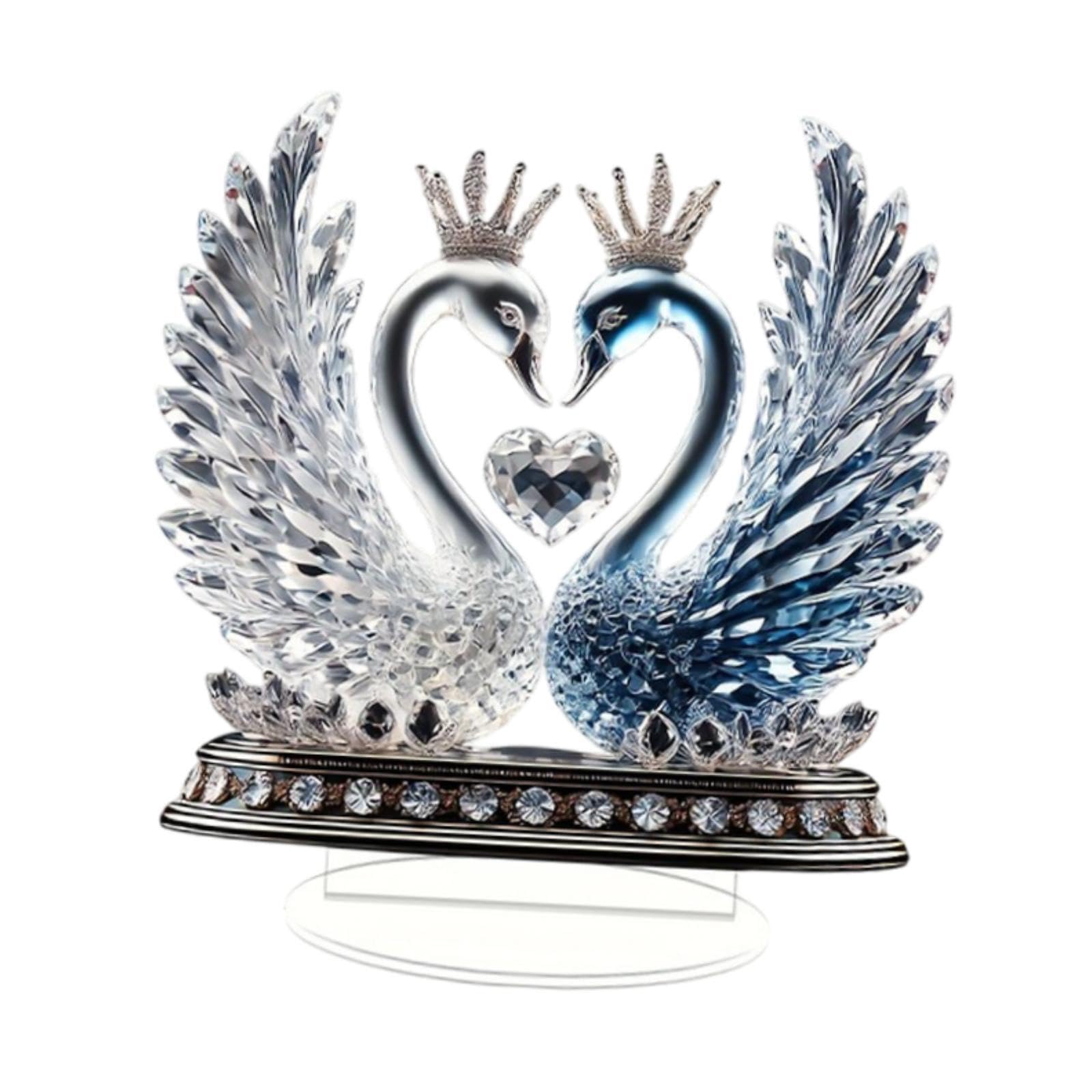 TWISAXC Fashion Swan Sculpture Housewarming Gift Stunning Freestanding Ornament Celebrating Relationships And Friendships Office Freestanding Swan Ornament Desktop House
