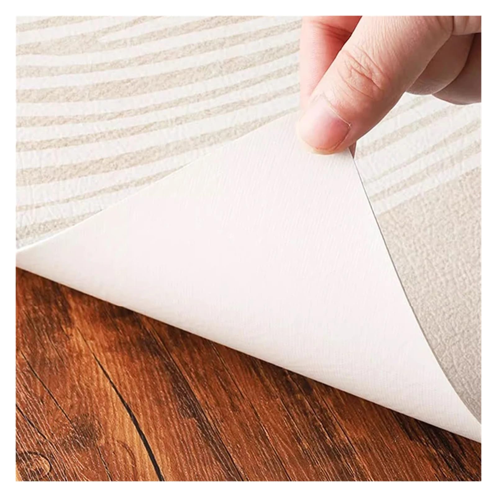 Schreibtischunterlagen Linien Dekorative Tischmatte Beige Gestreifte Tischdecke Küche Vollabdeckung Wasserdicht