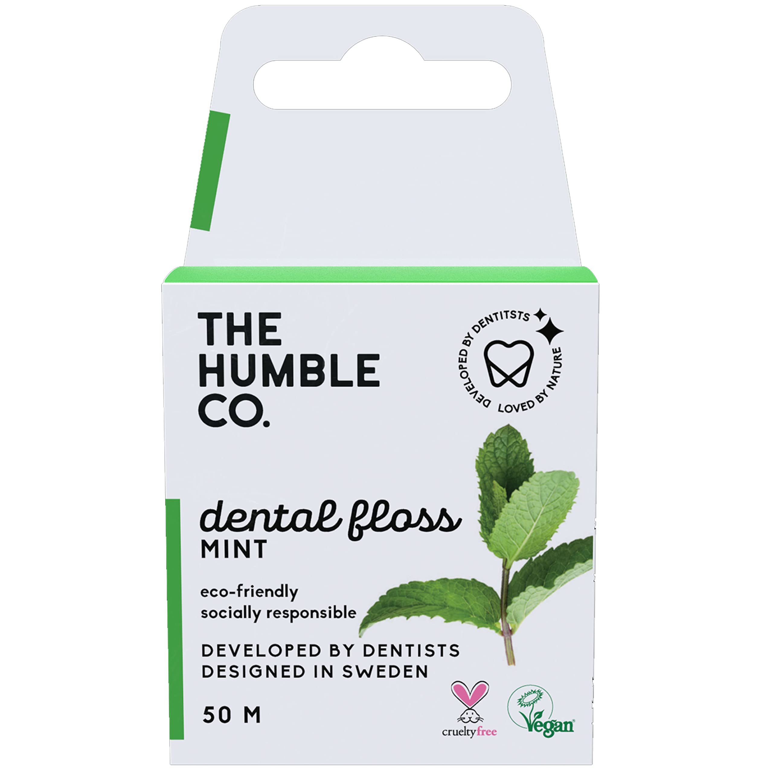 The Humble Co. Fil Dentaire | Menthe Fraîche | Respectueux de la Nature, Vegan, Approuvé par les Dentistes - Élimine la plaque e
