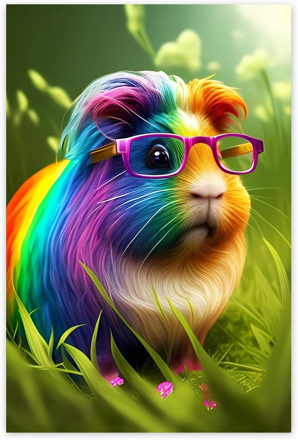 Gabbana 5D Rainbow Guinea Pig Diamond Art Painting Kits, Guinea Pig Diamond Painting Full Diamond Art Kits for Adults Embroidery Cross Stitch Arts Craft Supply Canvas Wall Decor 12x18 Inch