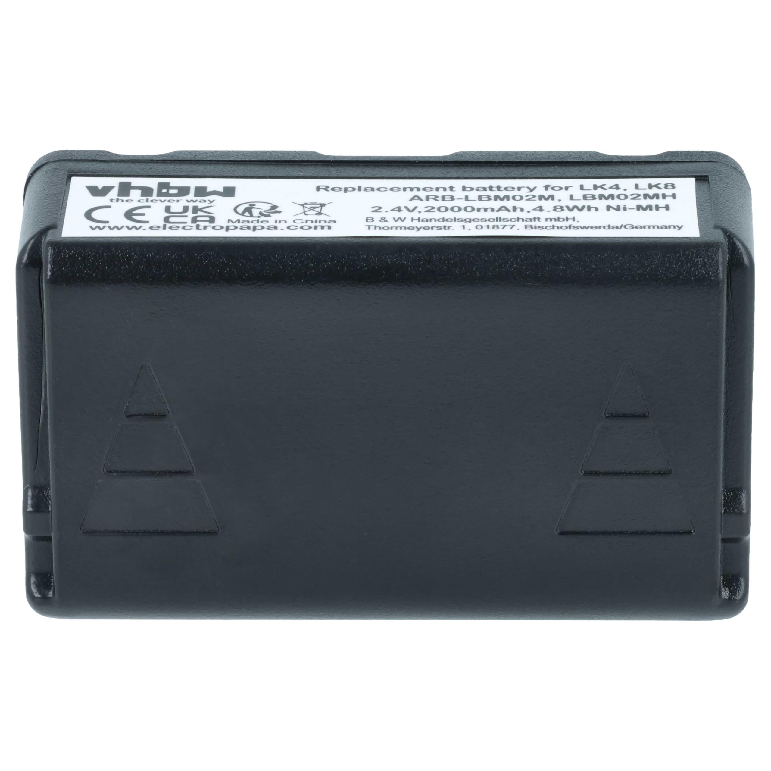 vhbw 5X batería reemplaza Autec ARB-LBM02M, LBM02MH para Mando a Distancia, Control Remoto (2000 mAh, 2,4 V, NiMH)