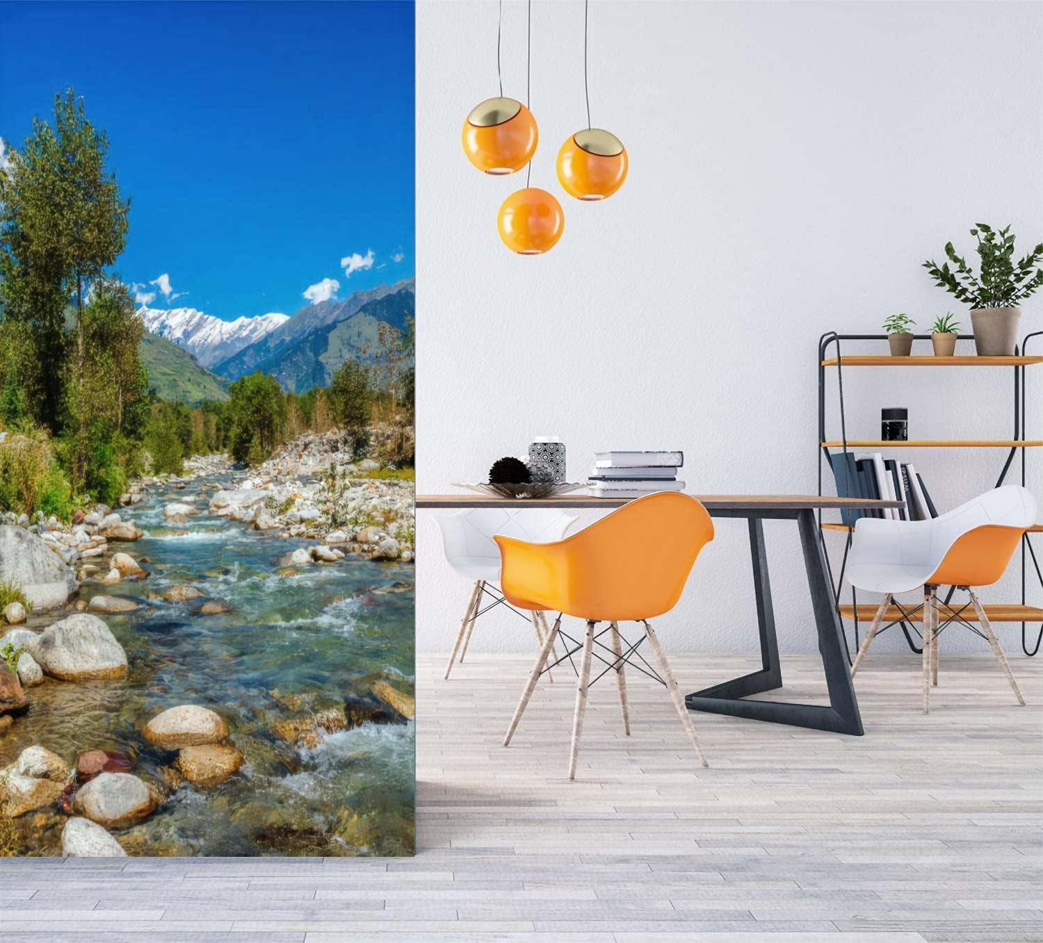 Sticker Porte Thème Nature, Stickers Porte Trompe L'oeil Paysage Autocollant Poster Auto-Adhésif Art Décor Pour Chambre Salon Salle de Bain Papier Peint 95x215 cm 9277z