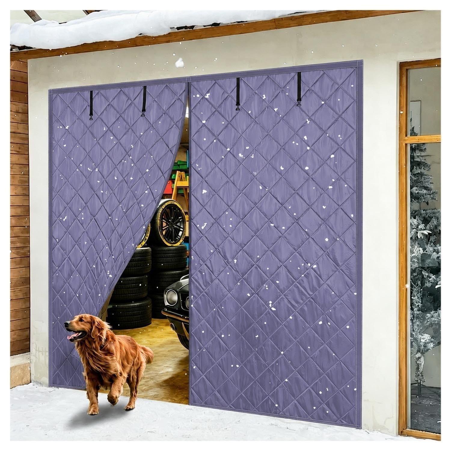 Kit Isolante per Porta Garage Invernale, Tenda Magnetica Termica