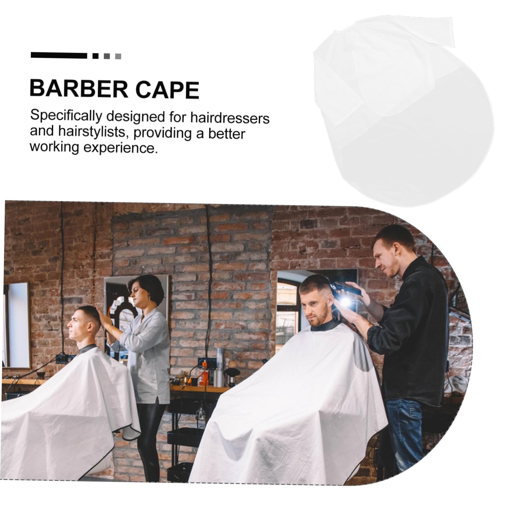 Baluue Friseurumhang mit Ärmeln, Oversized, Nylon TAFT, Weiß