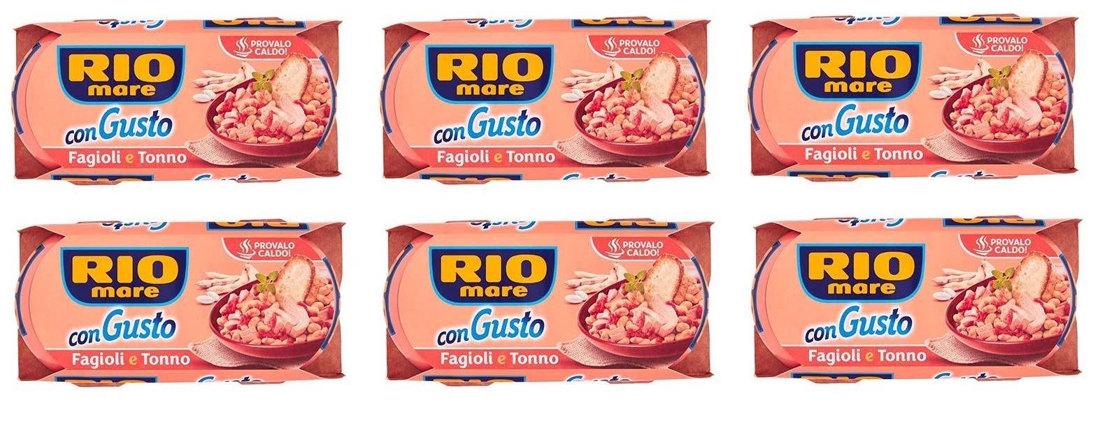 Rio Mare tonno e fagioli Lot de 6 sachets de thon et de haricots 2 x 160 g de nourriture instantanée