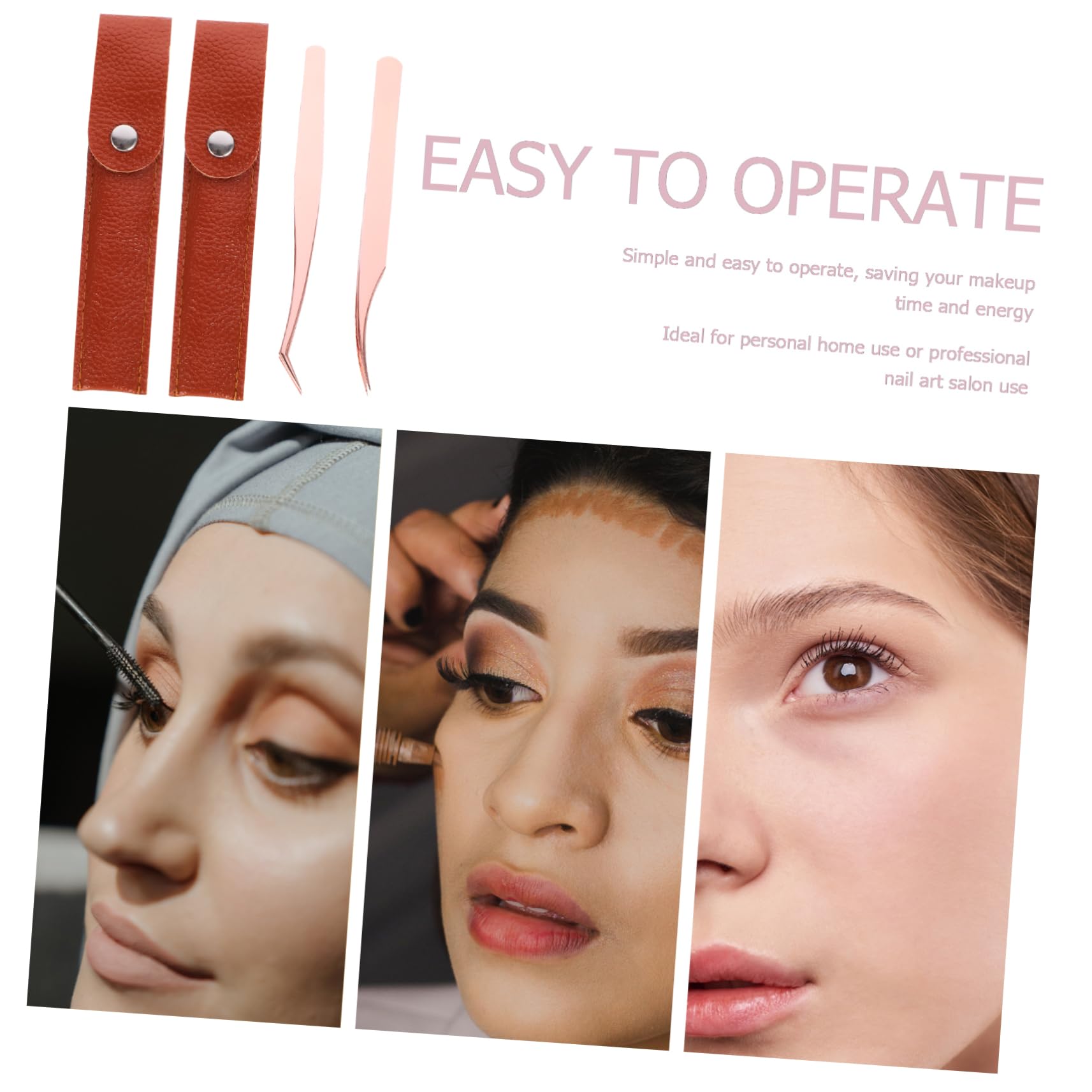 Healeved 12pezzi Pinzette Per Extension Ciglia Acciaio Inossidabile Include Pinzette Forma Di Delfino e Curva Confezione Elegante Rosa Per Makeup e Applicazione Ciglia Falsi