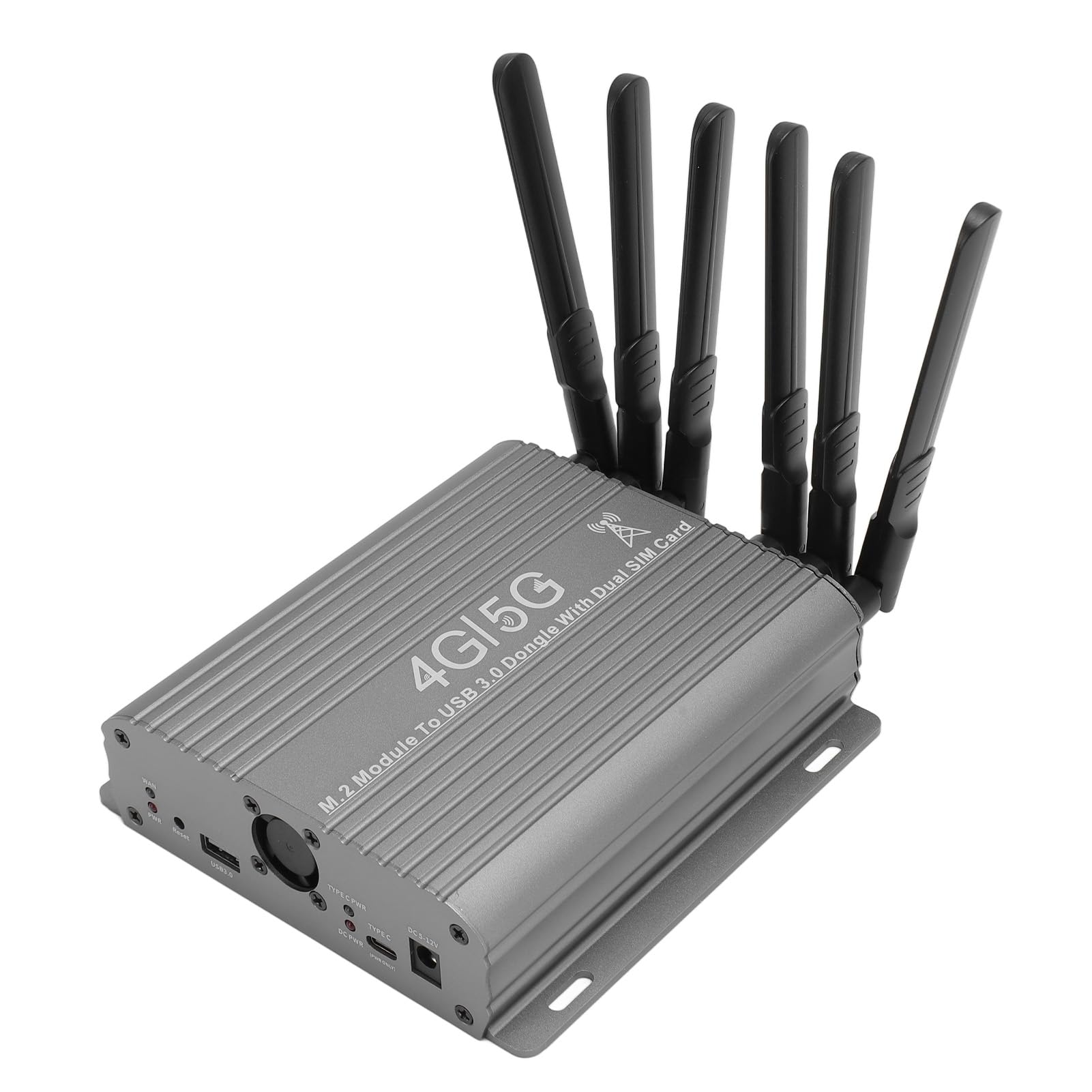 4G/5G-Modul auf USB 3.0-Adapter, NGFF M.2 auf USB 3.0-Dongle mit Dual-SIM-Kartensteckplatz, Dual-Lüfter, High-Gain-Antenne, Hilfsstromversorgung, Unterstützt 3042/3052 M.2 Key