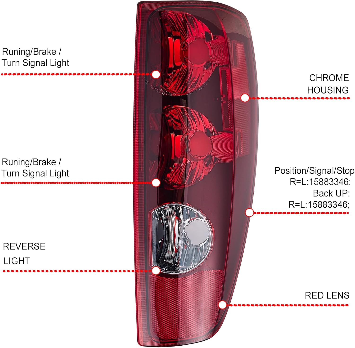 Compatible with 2004-2012 Chevy Colorado Tail lights assembly GMC Canyon OE Style rear light GM2800164 GM2801164 Pair