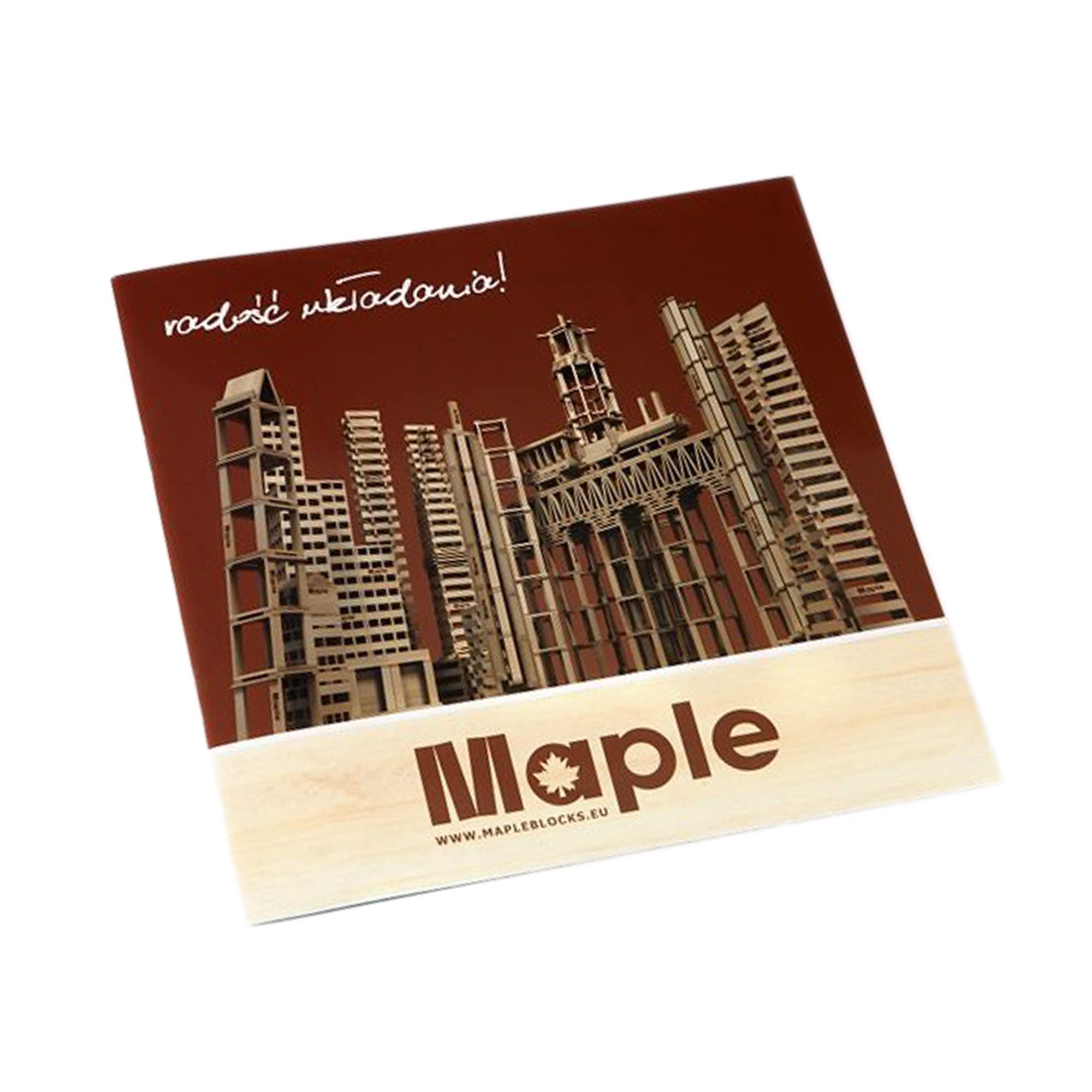 Maple 400 Holzbausteine mit Seesack Natur Bausteine Bauklötze Holzplättchen rechteckig im Stoffbeutel
