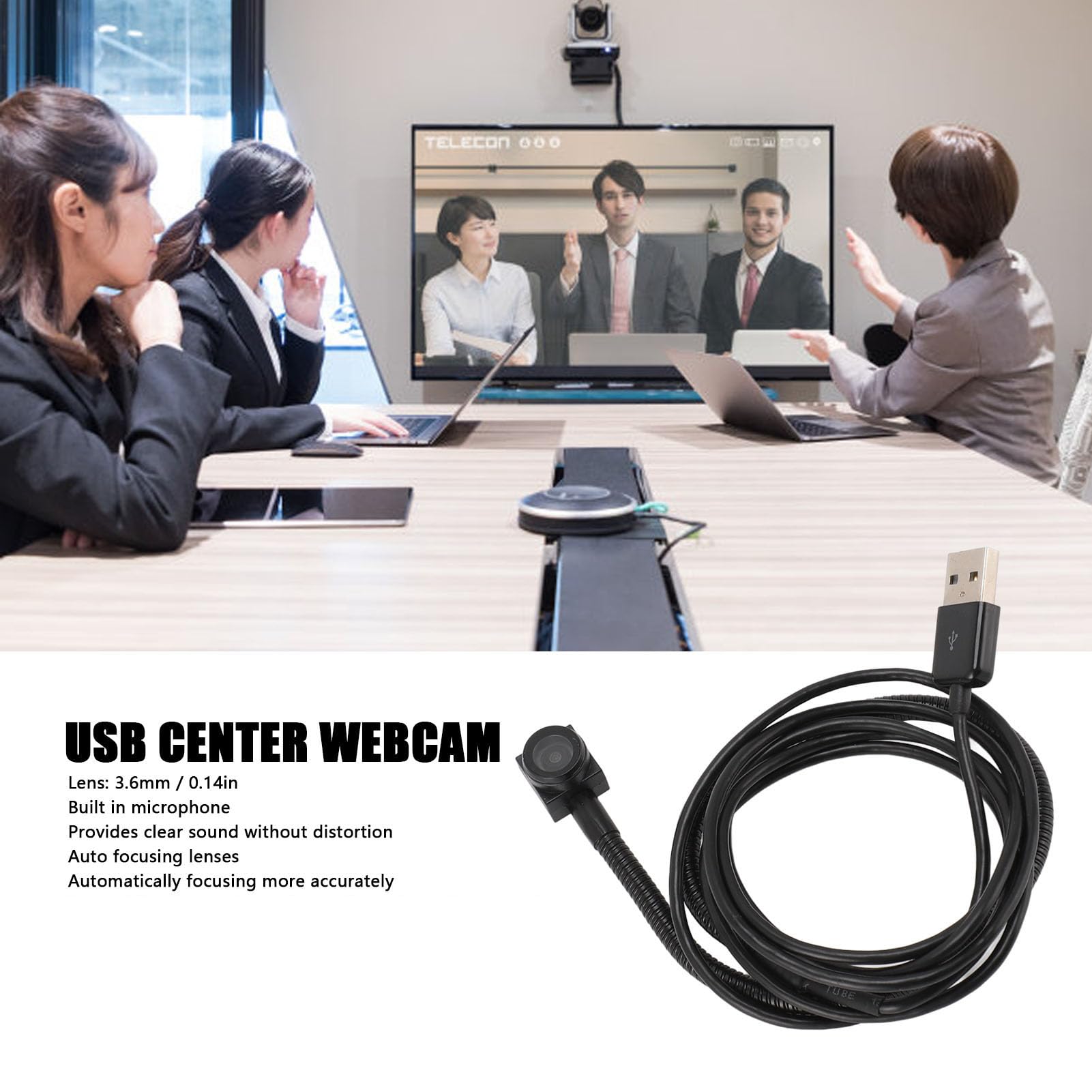 Kamera Internetowa USB na środku, Kamera Internetowa 4K HD na środku Kamera Internetowa na środkowym Ekranie, Automatyczne Ustawianie Ostrości, Kąt Widzenia 120 Stopni Kamera