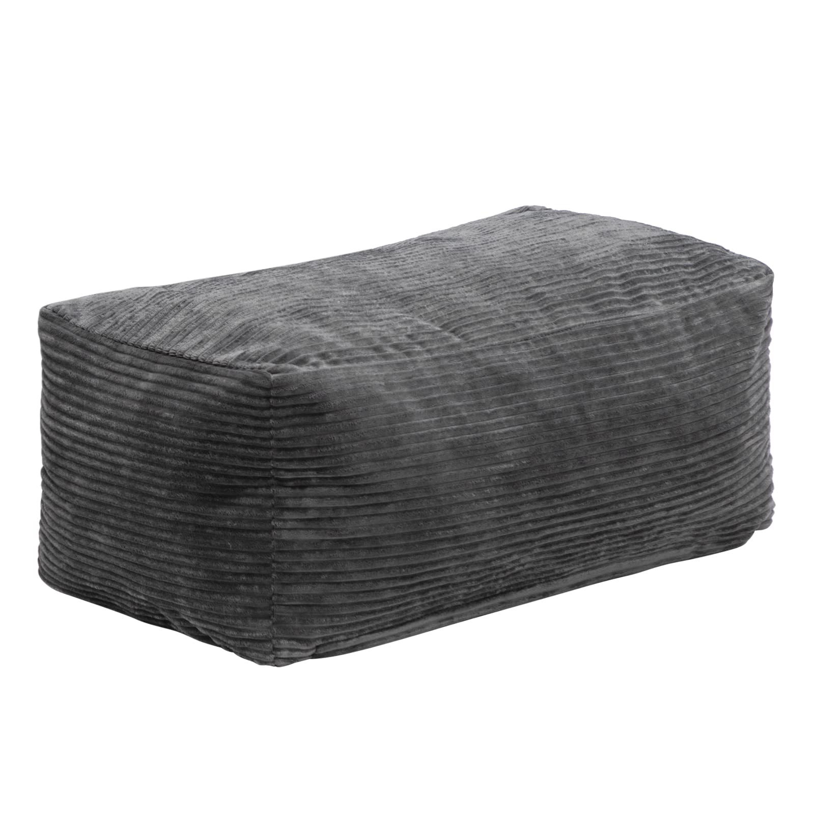 HollyHOMEBean Bag Sofa Footrest Stool, Accent Single Ottoman with Washable Cover, 6LB Memory Foam Filled Lounge Stool, Padded Lazy Footrest Stool for Living Room, Bedroom, Dark Grey