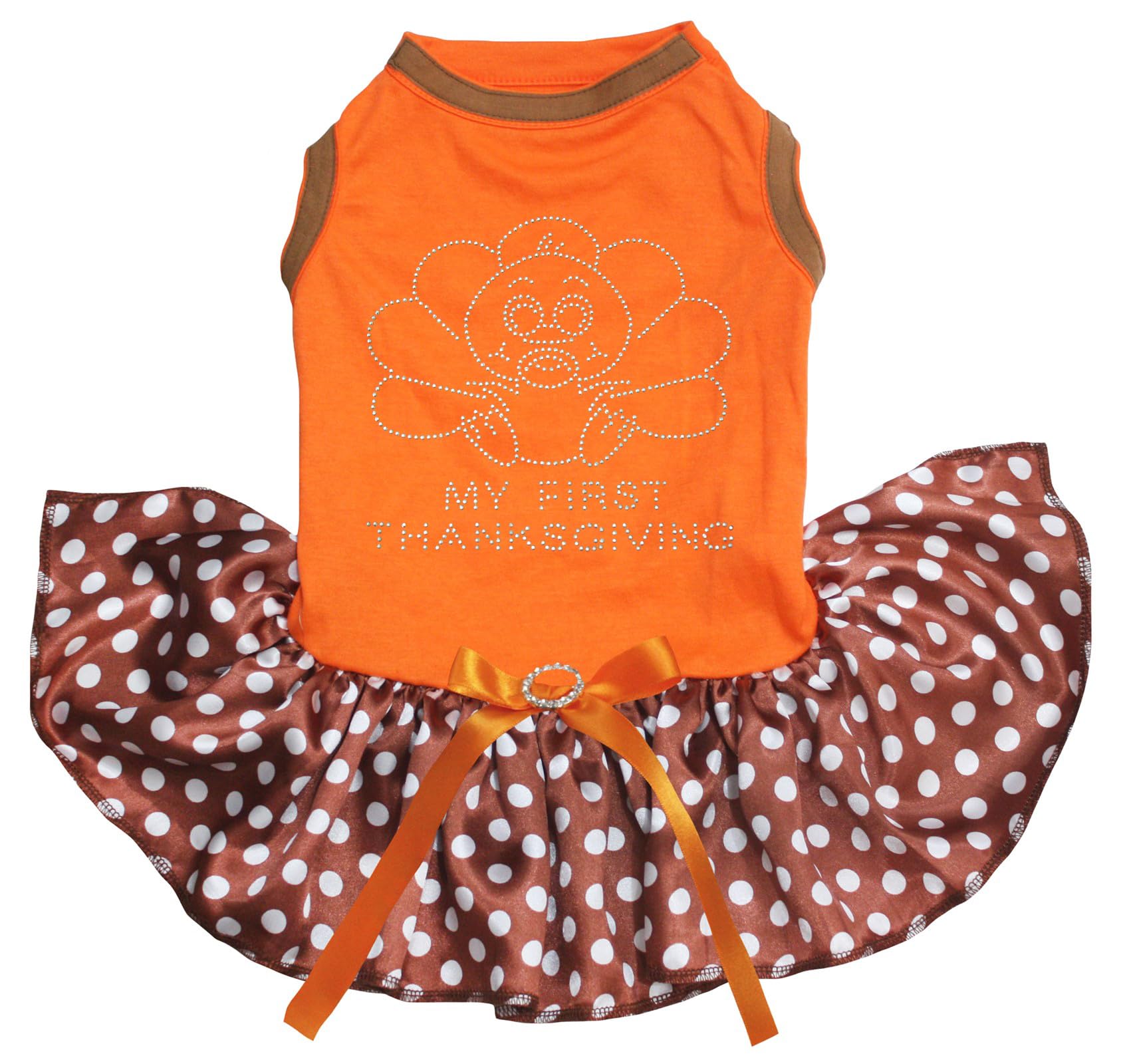 Robe pour chien vêtement chiot à strass taille M orange