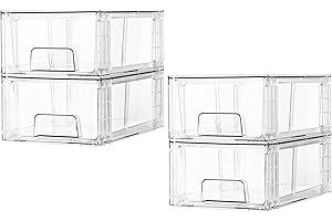 4 Pack Stackable Storage Drawers