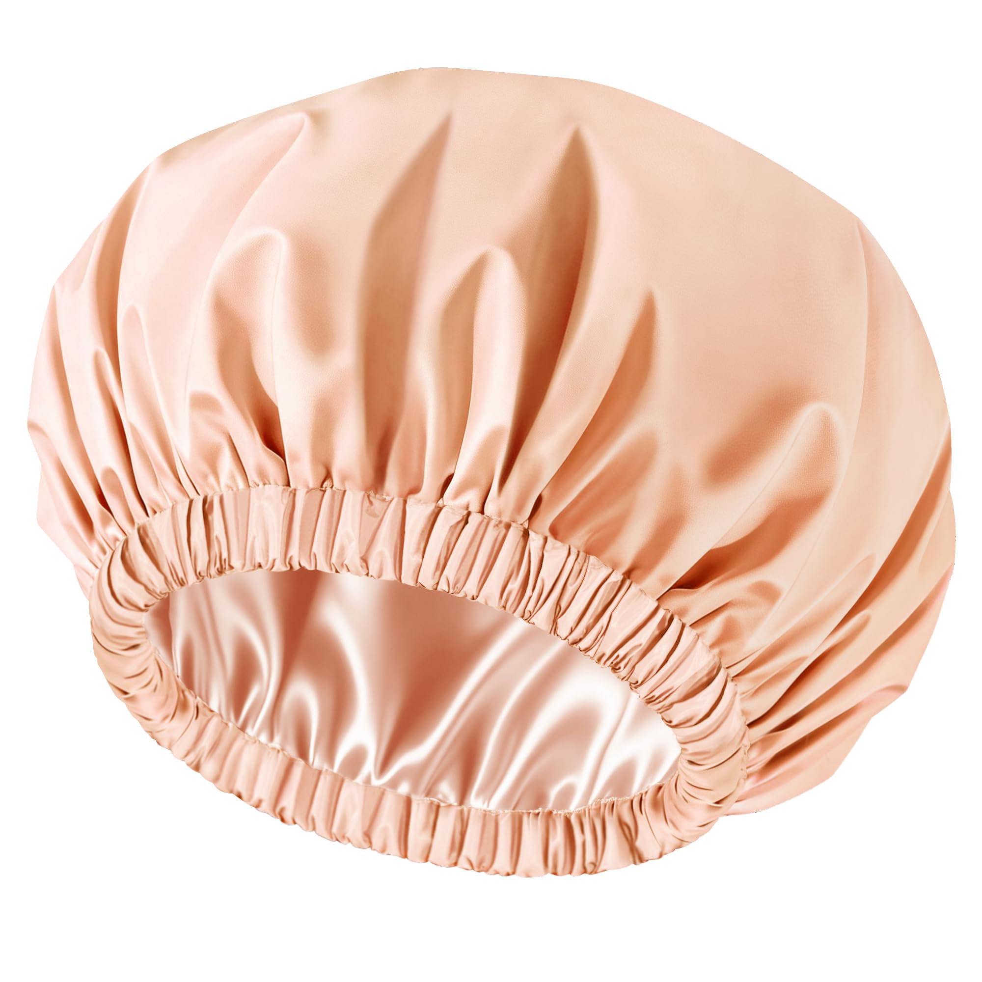 Satin Shower Cap for Women - Waterproof & Reusable -23