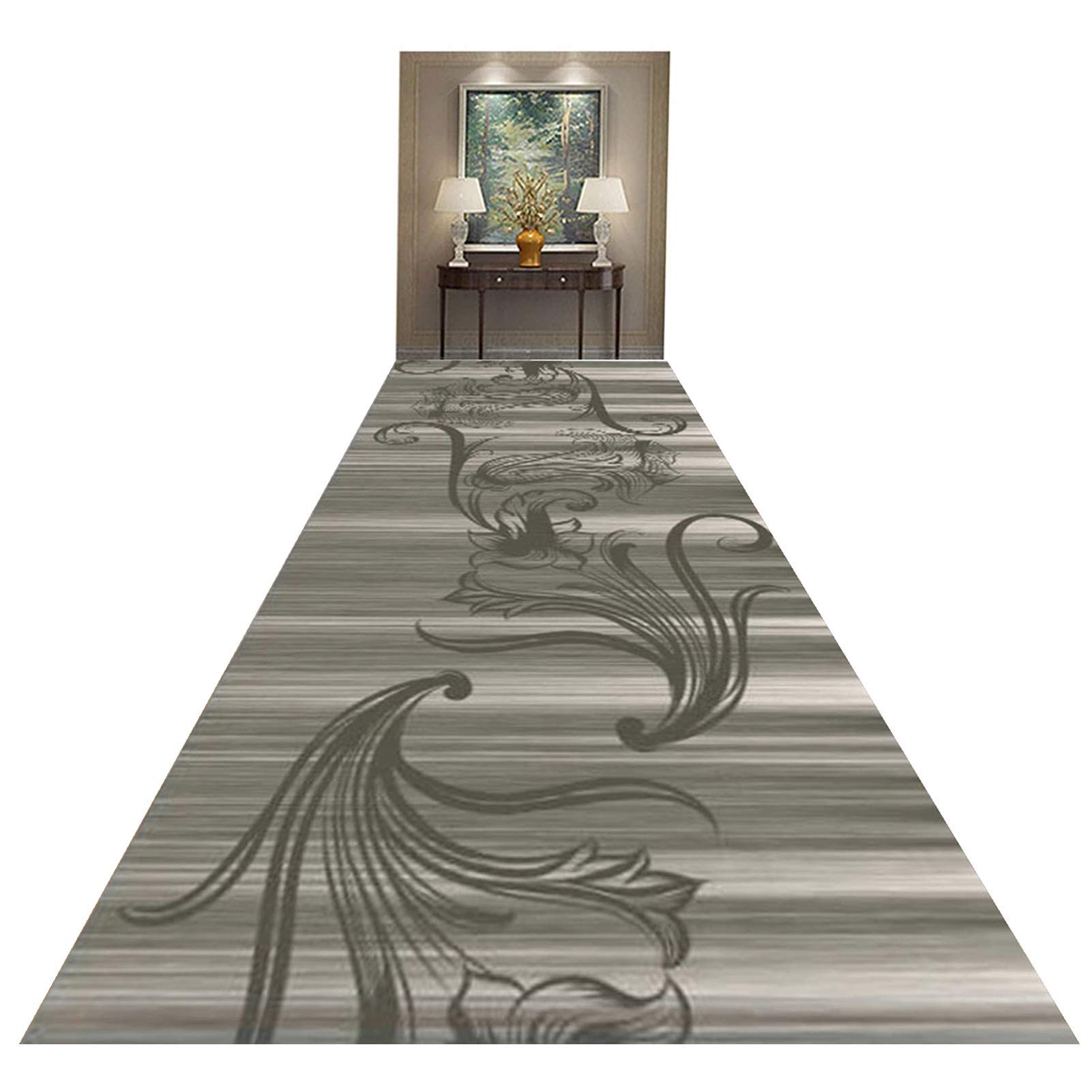 Alfombra de pasillo gris MU de 80x120 cm lavable y antideslizante para suelos de cocina