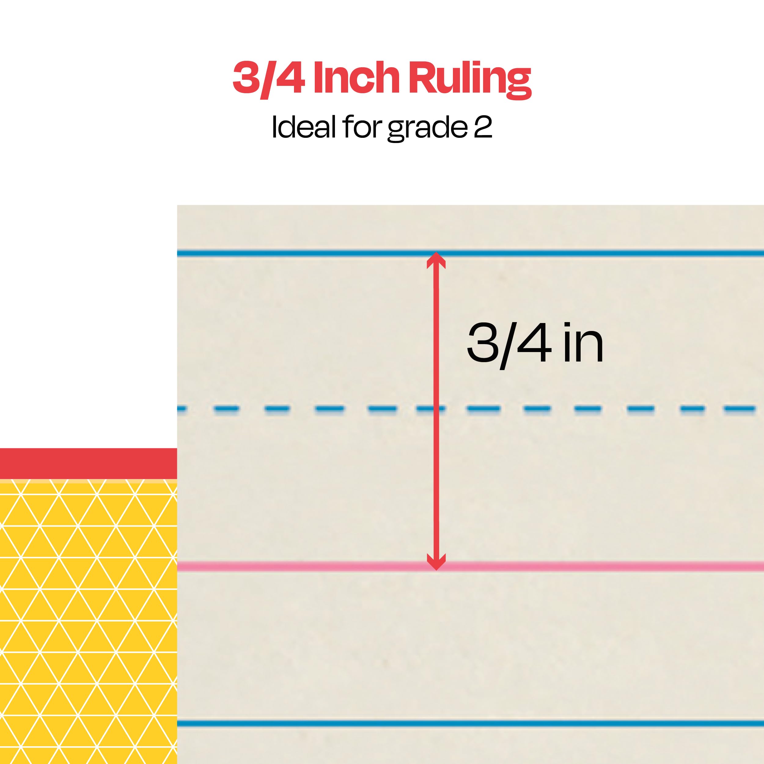 Schule smart rot und blau liniert Newsprint für Stufe 2–10 1/5,1 x 20,3 cm – von 500 – Weiß