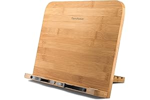 Readaeer Foldable Bamboo Book Weight with 6 Adjustable Height (13x9.4 inch)