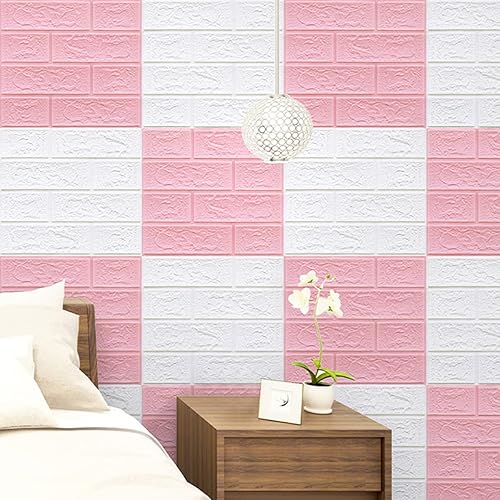 Miniatura 5 de Paneles de pared de ladrillo de espuma 3D de 13.78 x 30.31 pulgadas, patrón de estrellas, autoadhesivos, impermeables, de ladrillo sintético,