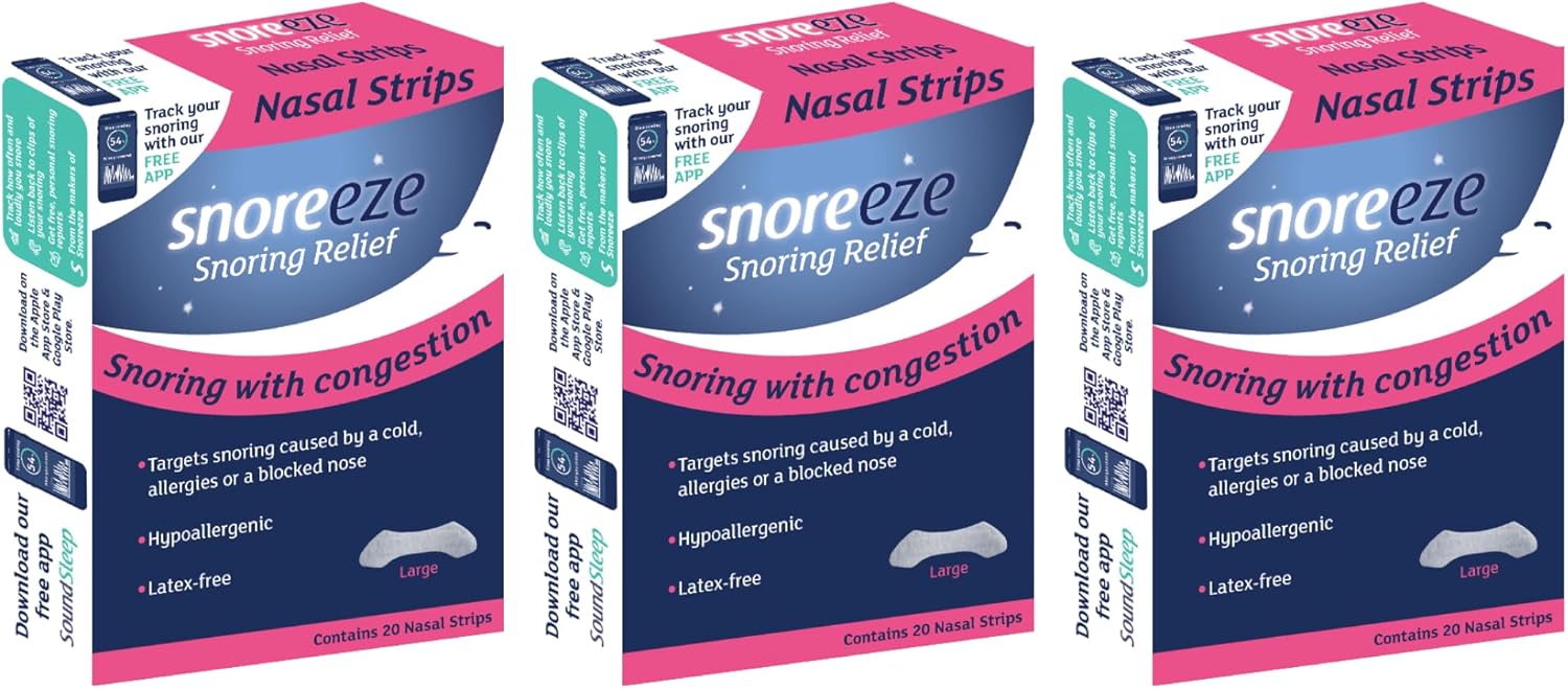 Snoreeze AntiSnoring Nasal Strips Snoring Aids for Men and Women to